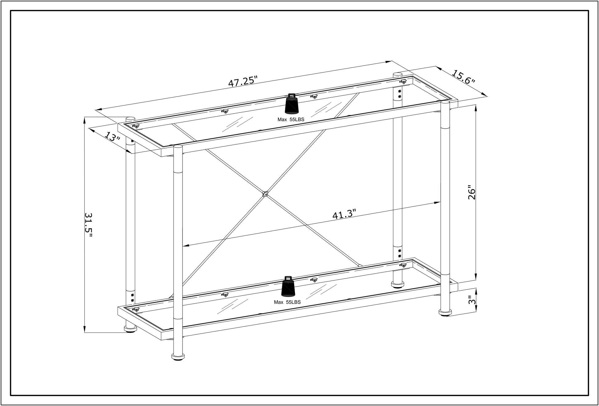 43.31'' Golden Glass Sofa Table, Acrylic Side Table, Console Table For Living Roome& Bedroom Golden Glass Iron