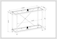 43.31'' Golden Glass Sofa Table, Acrylic Side Table, Console Table For Living Roome& Bedroom Golden Glass Iron