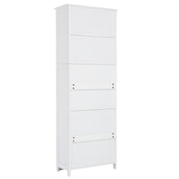 White Tall Storage Cabinet With Shelves And Doors For Bathroom, Kitchen And Living Room, Mdf Board White Mdf