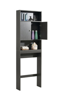 Home Bathroom Shelf Over The Toilet, Bathroom Spacesaver, Bathroom, Tollilet Storage Cabinet, Gray Gray Mdf