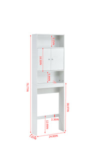 Home Bathroom Shelf Over The Toilet, Bathroom Spacesaver, Bathroom, Tollilet Storage Cabine,White White Mdf