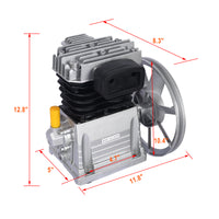 2Hp Air Compressor Head Pump 1.5Kw Air Compressor Pump Head Aluminium Piston Style 115Psi Silver Aluminium