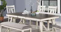 Dining Room Furniture 1X Bench Gray Fabric Cushion Seat White Clean Lines Antique White Gray White Dining Room Contemporary,Modern Rubberwood Solid Wood
