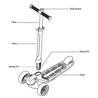 3 Wheel Scooter For Kids Ages 3 5Years Old,Boys And Girls Scooter With Light Up Wheels, Foldable & Adjustable, Anti Slip Deck White Polypropylene