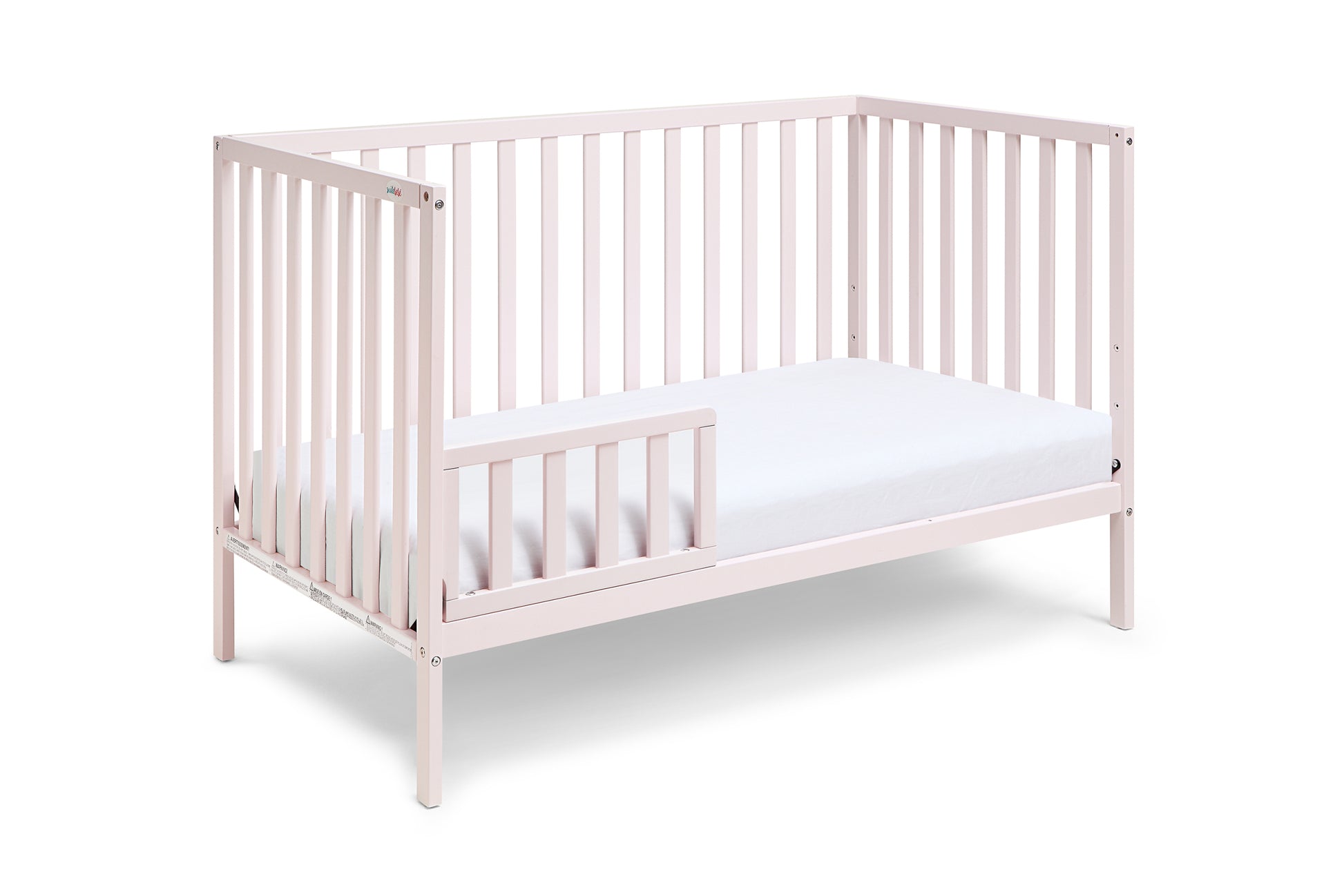 Palmer 3 In 1 Convertible Island Crib Pastel Pink Pink Solid Wood