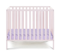 Palmer 3 In 1 Convertible Mini Crib Pastel Pink W Mattress Pad Pink Solid Wood