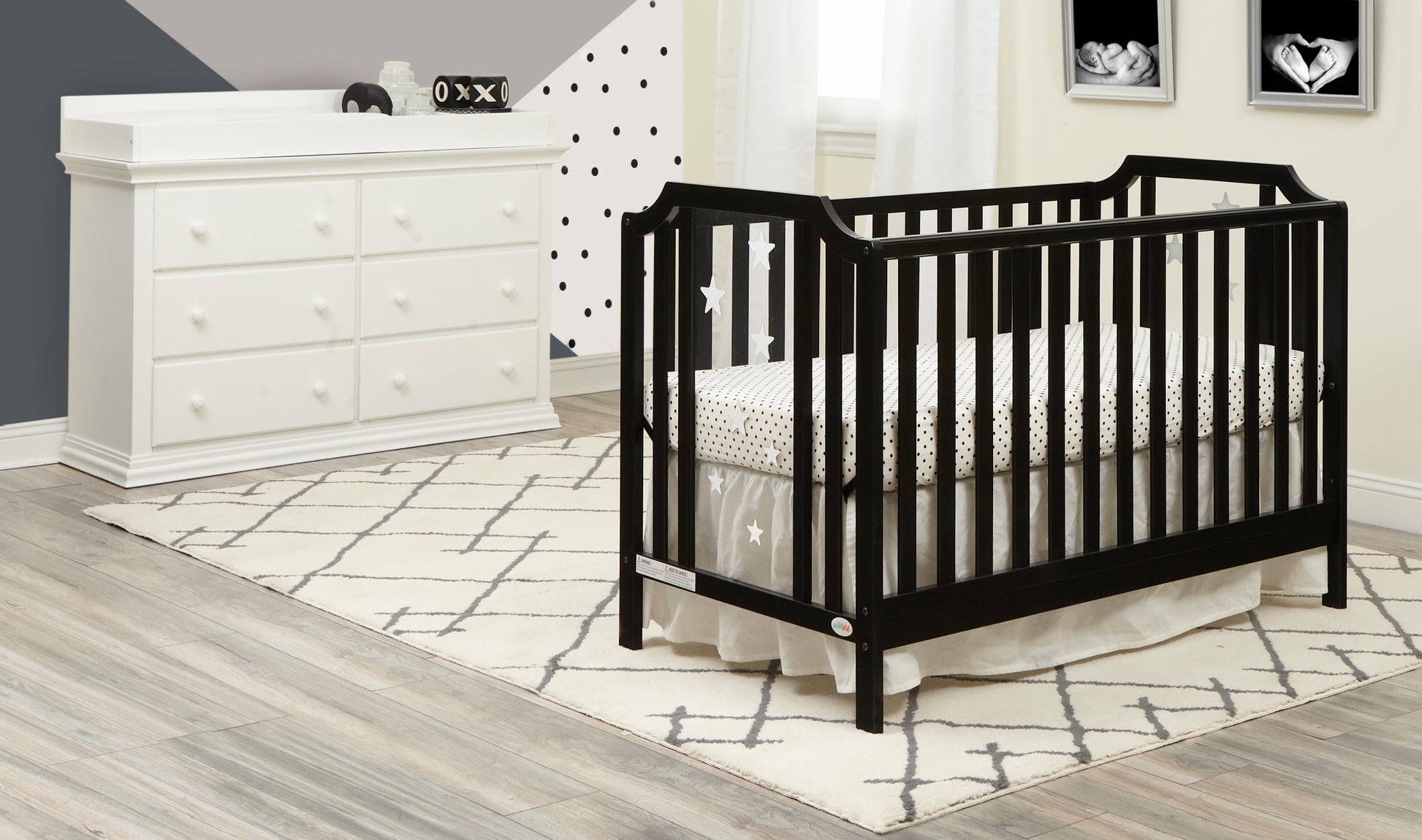 Celeste 3 In 1 Convertible Island Crib Black Black Solid Wood