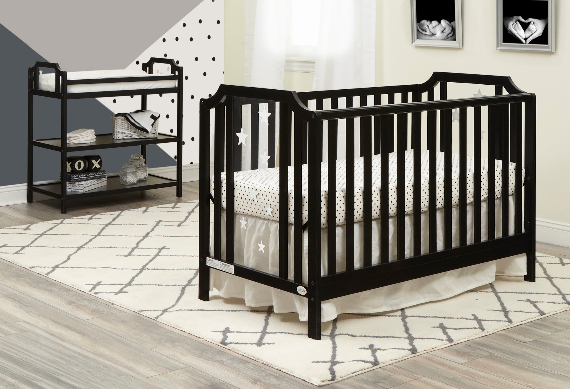 Celeste Changing Table Black Black Solid Wood