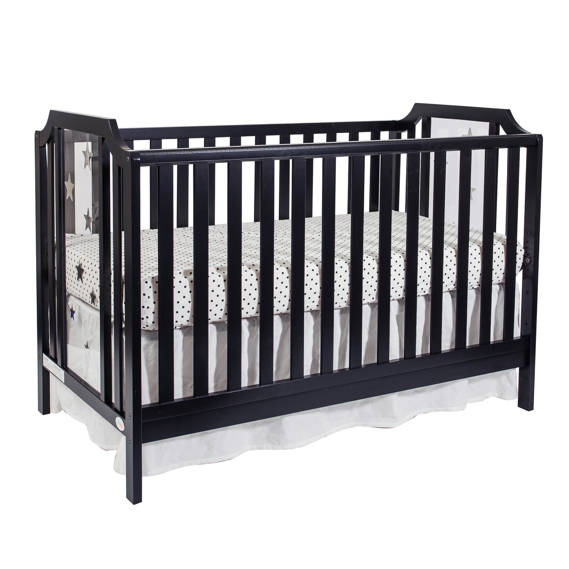 Celeste 3 In 1 Convertible Island Crib Black Black Solid Wood