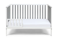 Deux Remi 3 In 1 Convertible Island Crib White Gray White Solid Wood