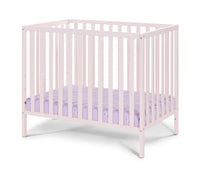 Palmer 3 In 1 Convertible Mini Crib Pastel Pink W Mattress Pad Pink Solid Wood