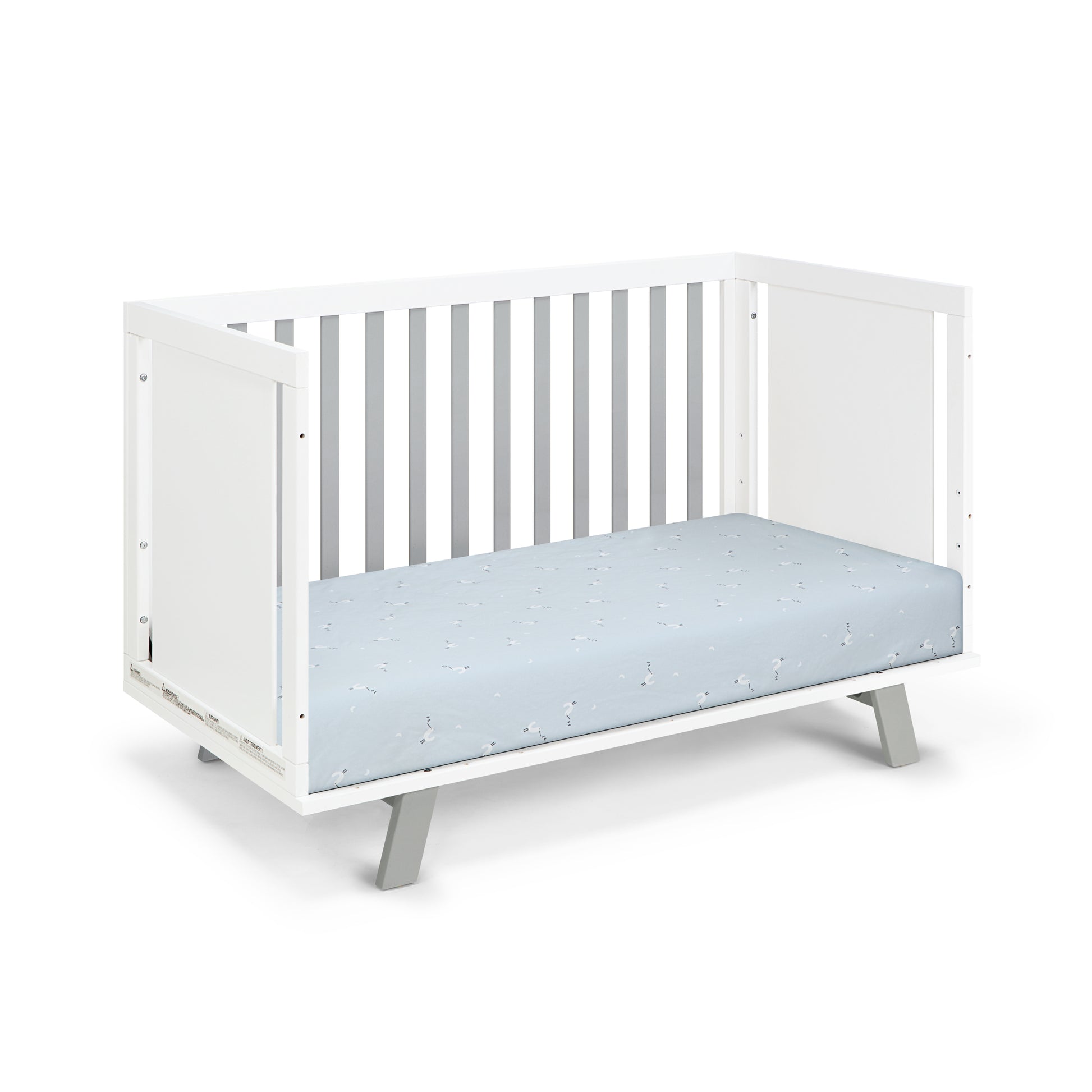 Livia 3 In 1 Convertible Island Crib White Gray White Solid Wood