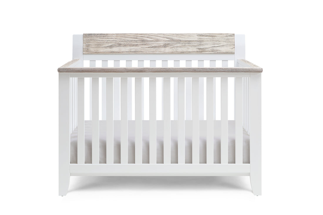 Hayes 4 In 1 Convertible Crib White Natural White Solid Wood