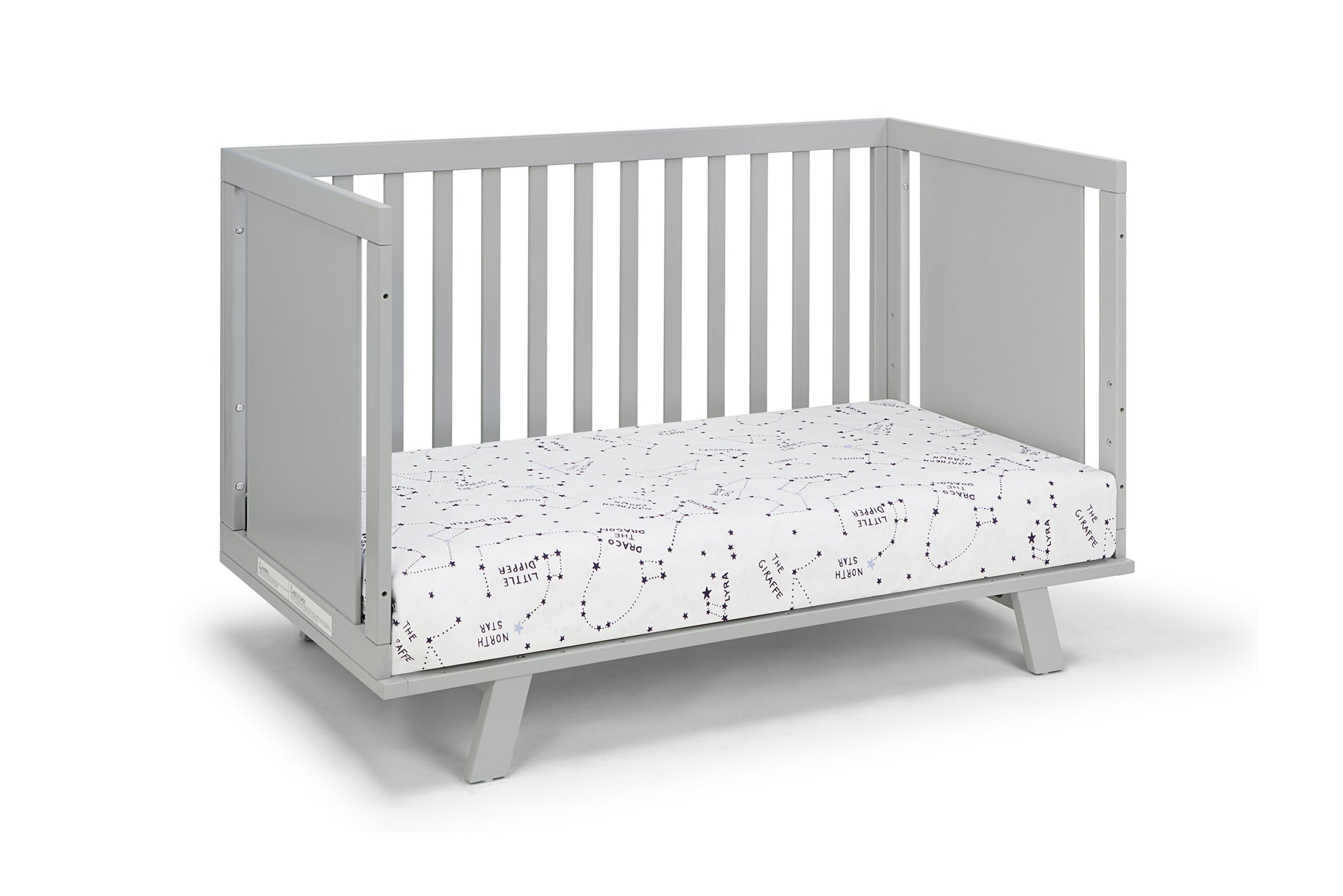 Livia 3 In 1 Convertible Island Crib Gray Gray Gray Polyester Solid Wood