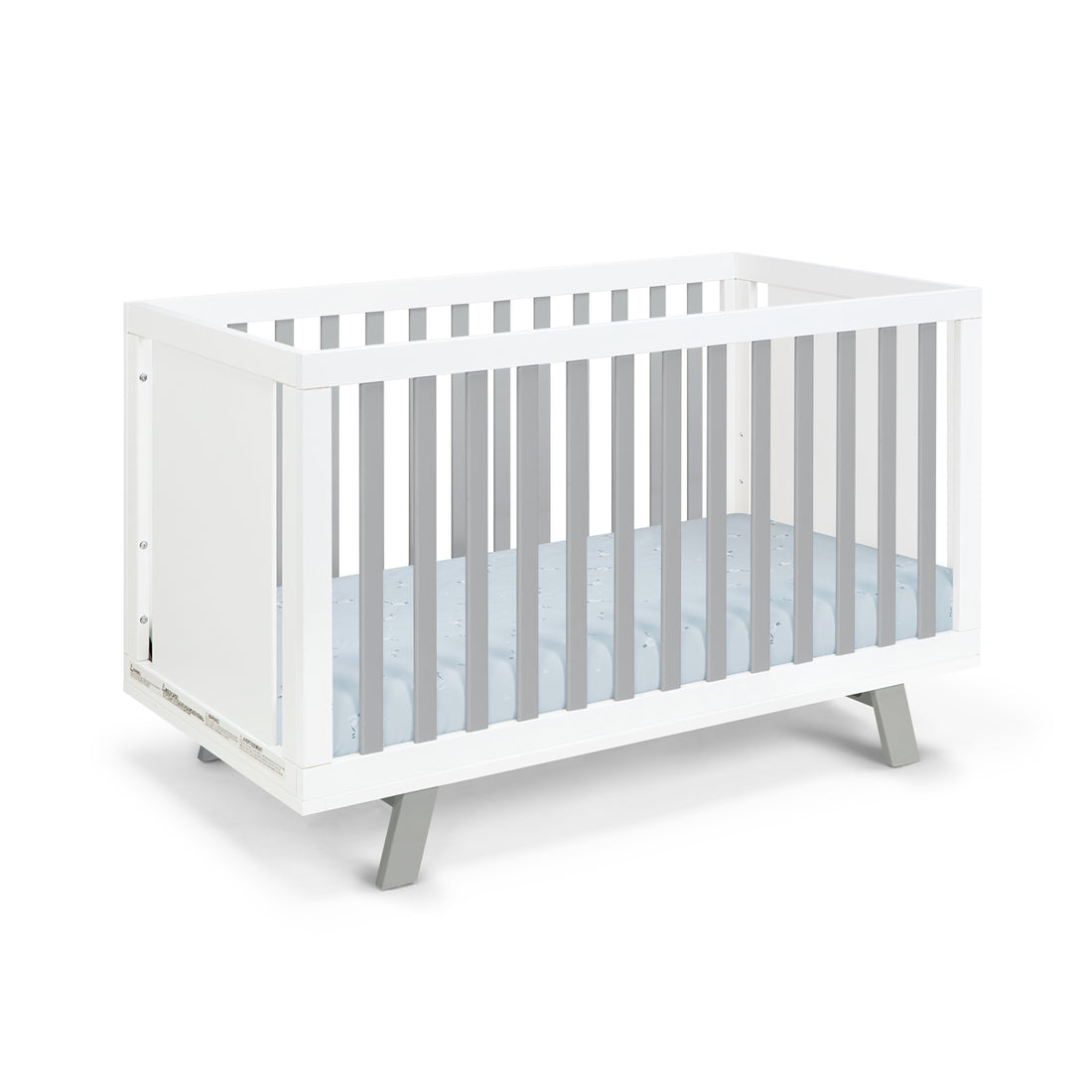 Livia 3 In 1 Convertible Island Crib White Gray White Solid Wood