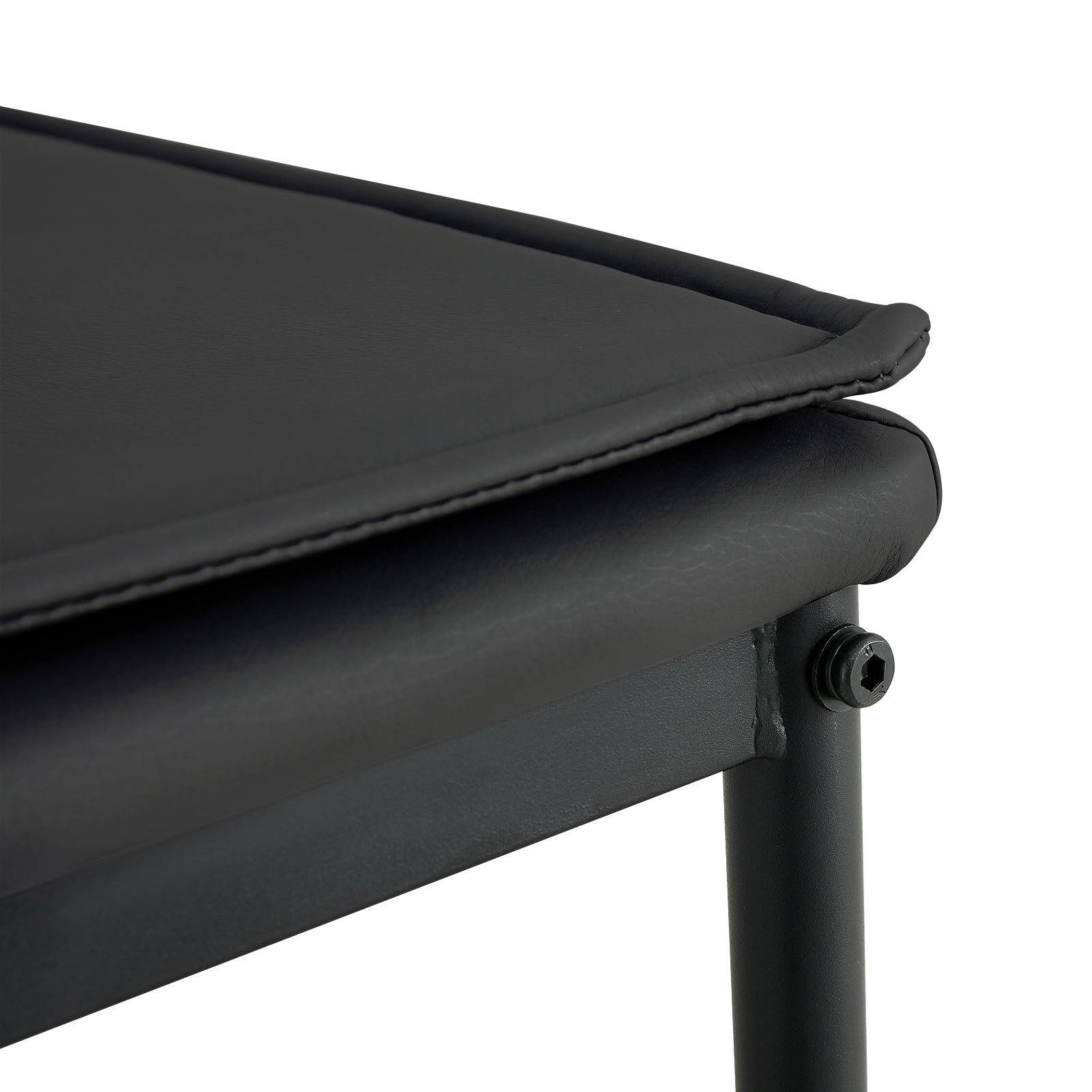 5 Pieces Dining Table Set For 4,Kitchen Room Tempered Glass Dining Table ,4 Faux Leather Chairs ,Black Black Leather