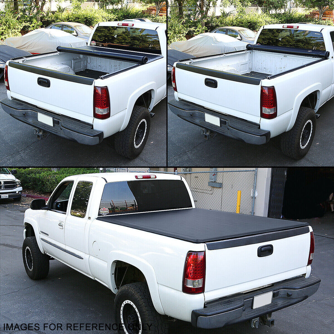 For 99 07 Chevy Silverado Gmc Sierra 6.5Ft Bed Soft Vinyl Roll Up Tonneau Cover Black Aluminum