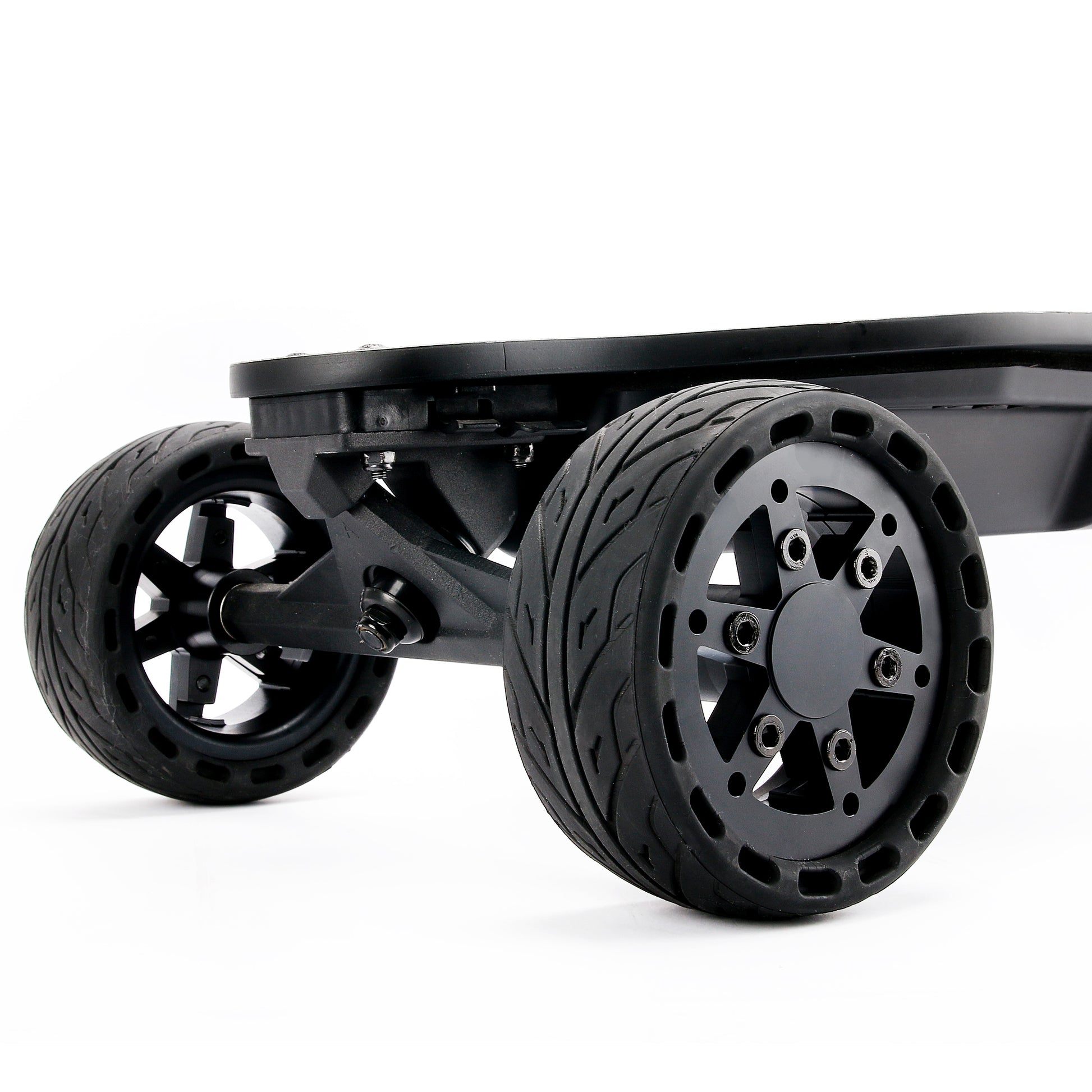 All Terrain Dual 1000*2 Hub Motor Electric Skateboard With 32Mph Max Speed,25Miles Range,9600Mah Battery. Black Gray Carbon Fiber