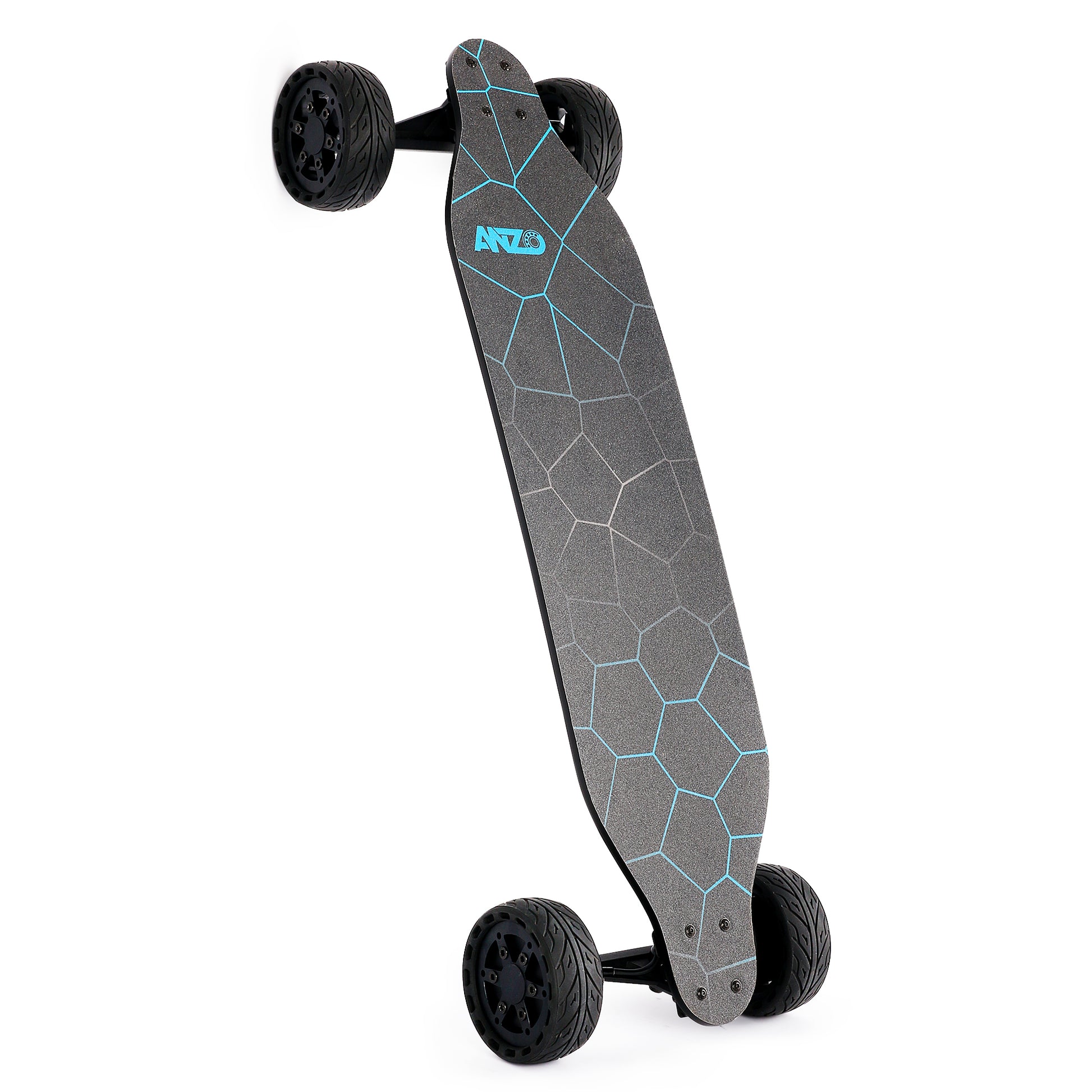 All Terrain Dual 1000*2 Hub Motor Electric Skateboard With 32Mph Max Speed,25Miles Range,9600Mah Battery. Black Gray Carbon Fiber