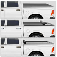 Soft Roll Up 6.5Ft Bed Truck Bed Tonneau Cover 09 22 Dodge Ram 1500 2500 3500 Black Aluminium