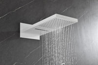 Shower System,Waterfall Rainfall Shower Head With Handheld, Shower Faucet Set For Bathroom Wall Mounted White Brass