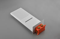 Shower System,Waterfall Rainfall Shower Head With Handheld, Shower Faucet Set For Bathroom Wall Mounted White Brass