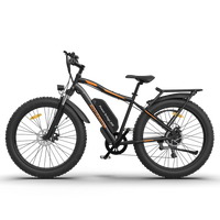 Aostirmotor S07 B 26" 750W Electric Bike Fat Tire P7 48V 12.5Ah Removable Lithium Battery For Adults With Detachable Rear Rack Fender Black Black Aluminium