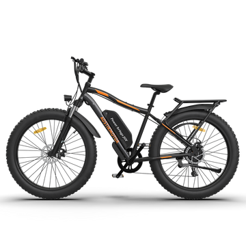 Aostirmotor S07 B 26" 750W Electric Bike Fat Tire P7 48V 12.5Ah Removable Lithium Battery For Adults With Detachable Rear Rack Fender Black Black Aluminium