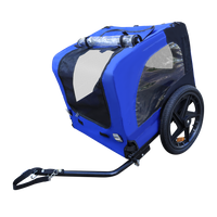 Blue High Quality 16 Inch Air Wheel Pet Bike Trailer For Dogs Foldable Bicycle Pet Trailer Blue Oxford Fabric Steel