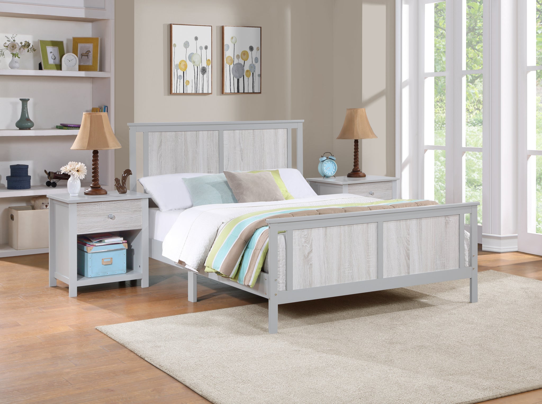 Connelly Reversible Panel Full Bed Gray Rockport Gray Gray Solid Wood