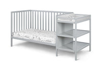 Palmer 3 In 1 Convertible Crib And Changer Combo Gray Gray Solid Wood