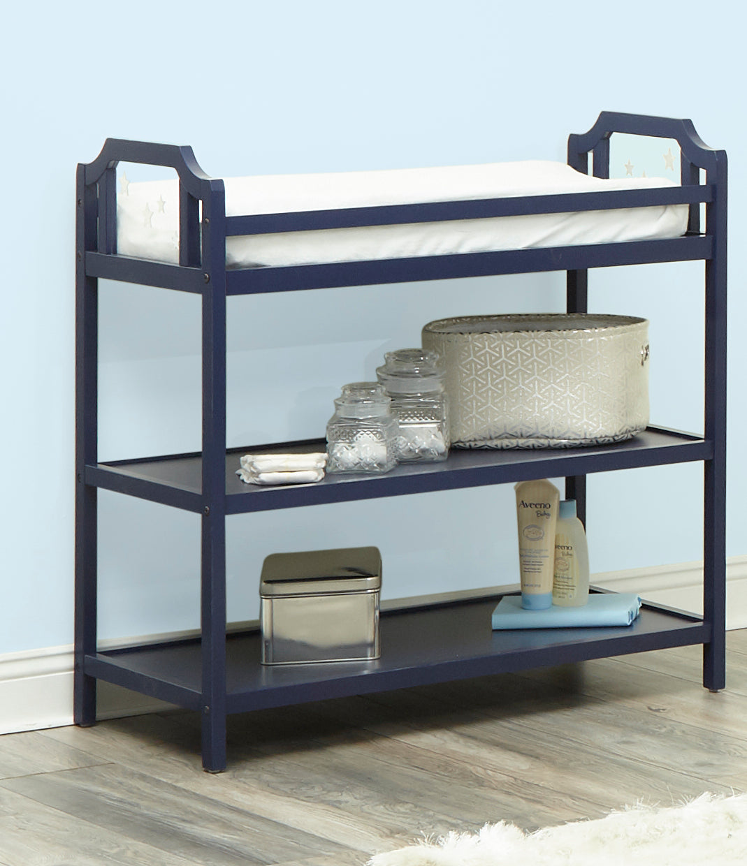 Celeste Changing Table Navy Blue Navy Blue Solid Wood