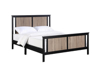 Connelly Reversible Panel Full Bed Black Vintage Walnut Black Solid Wood