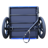 Blue High Quality 16 Inch Air Wheel Pet Bike Trailer For Dogs Foldable Bicycle Pet Trailer Blue Oxford Fabric Steel