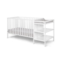 Palmer 3 In 1 Convertible Crib And Changer Combo White White Solid Wood