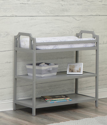 Celeste Changing Table Light Gray Light Gray Solid Wood