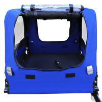 Blue High Quality 16 Inch Air Wheel Pet Bike Trailer For Dogs Foldable Bicycle Pet Trailer Blue Oxford Fabric Steel