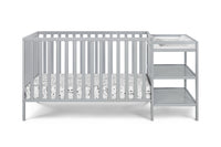 Palmer 3 In 1 Convertible Crib And Changer Combo Gray Gray Solid Wood