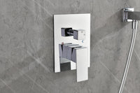 Shower Set System Bathroom Luxury Rain Mixer Shower Combo Set Wall Mounted Rainfall Shower Head Faucet White Brass
