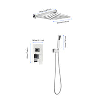 Shower Set System Bathroom Luxury Rain Mixer Shower Combo Set Wall Mounted Rainfall Shower Head Faucet White Brass