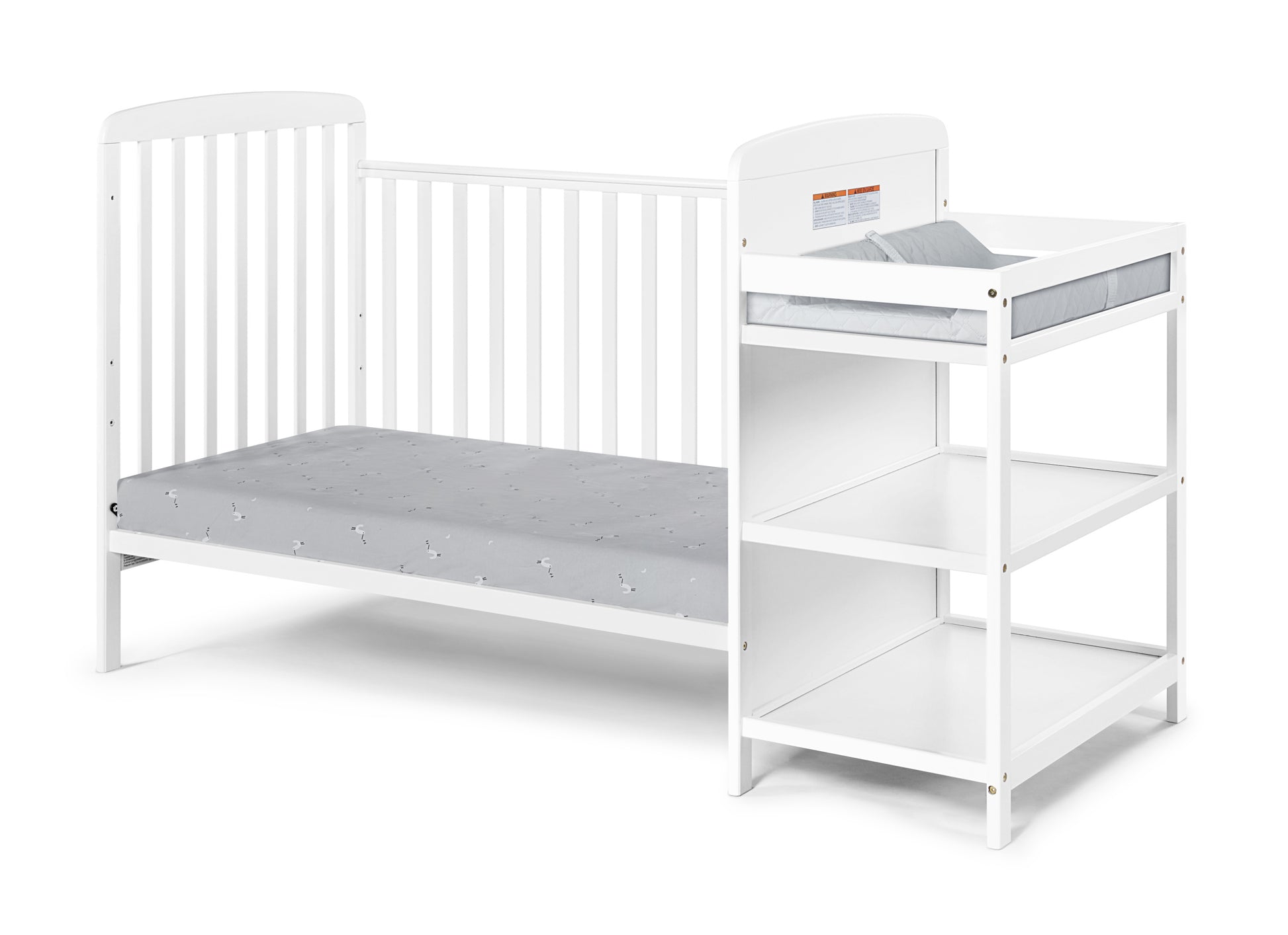 Ramsey 3 In 1 Convertible Crib And Changer Combo White White Solid Wood