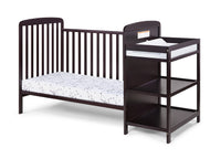 Ramsey 3 In 1 Convertible Crib And Changer Combo Espresso Espresso Solid Wood