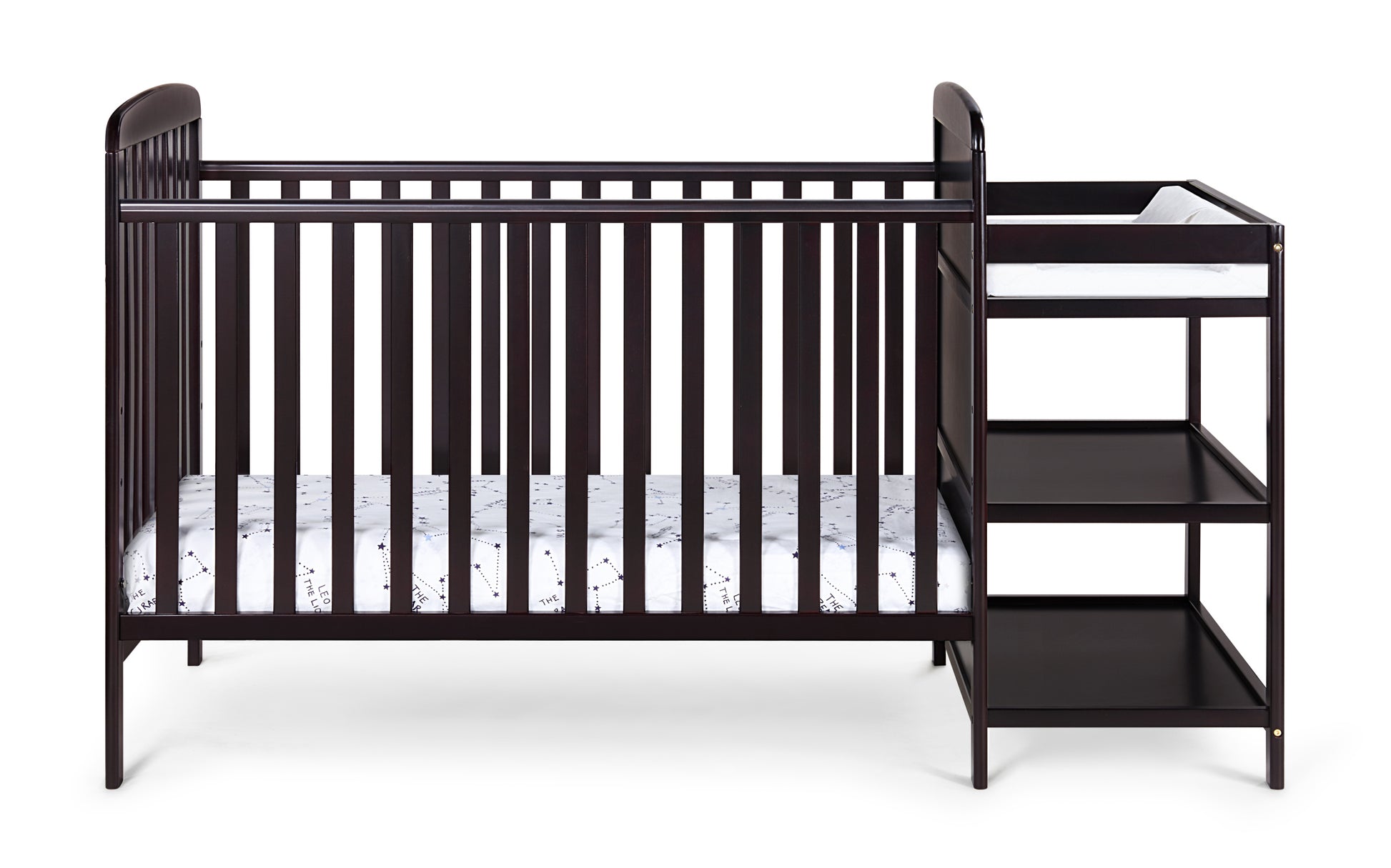 Ramsey 3 In 1 Convertible Crib And Changer Combo Espresso Espresso Solid Wood