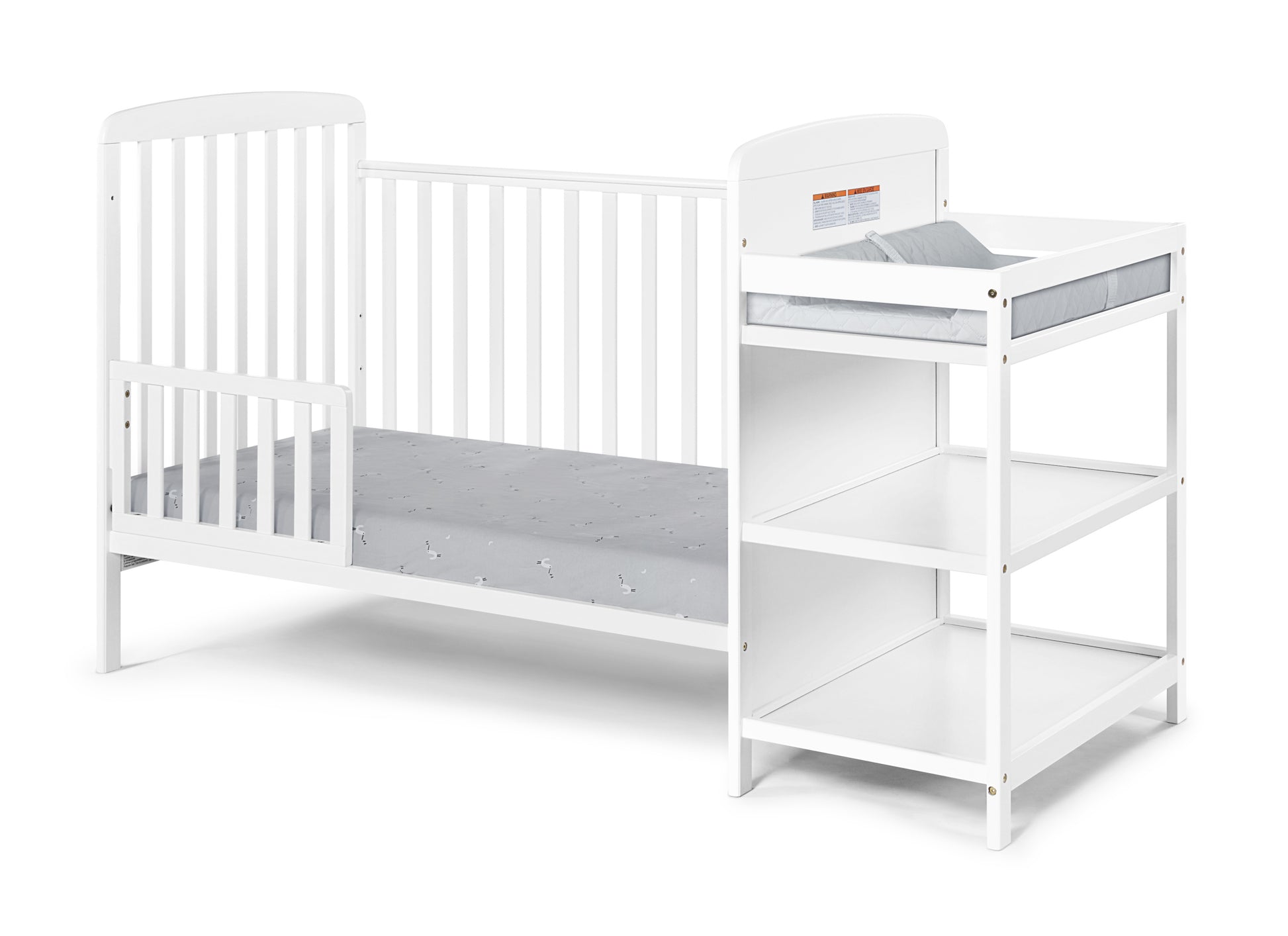 Ramsey 3 In 1 Convertible Crib And Changer Combo White White Solid Wood