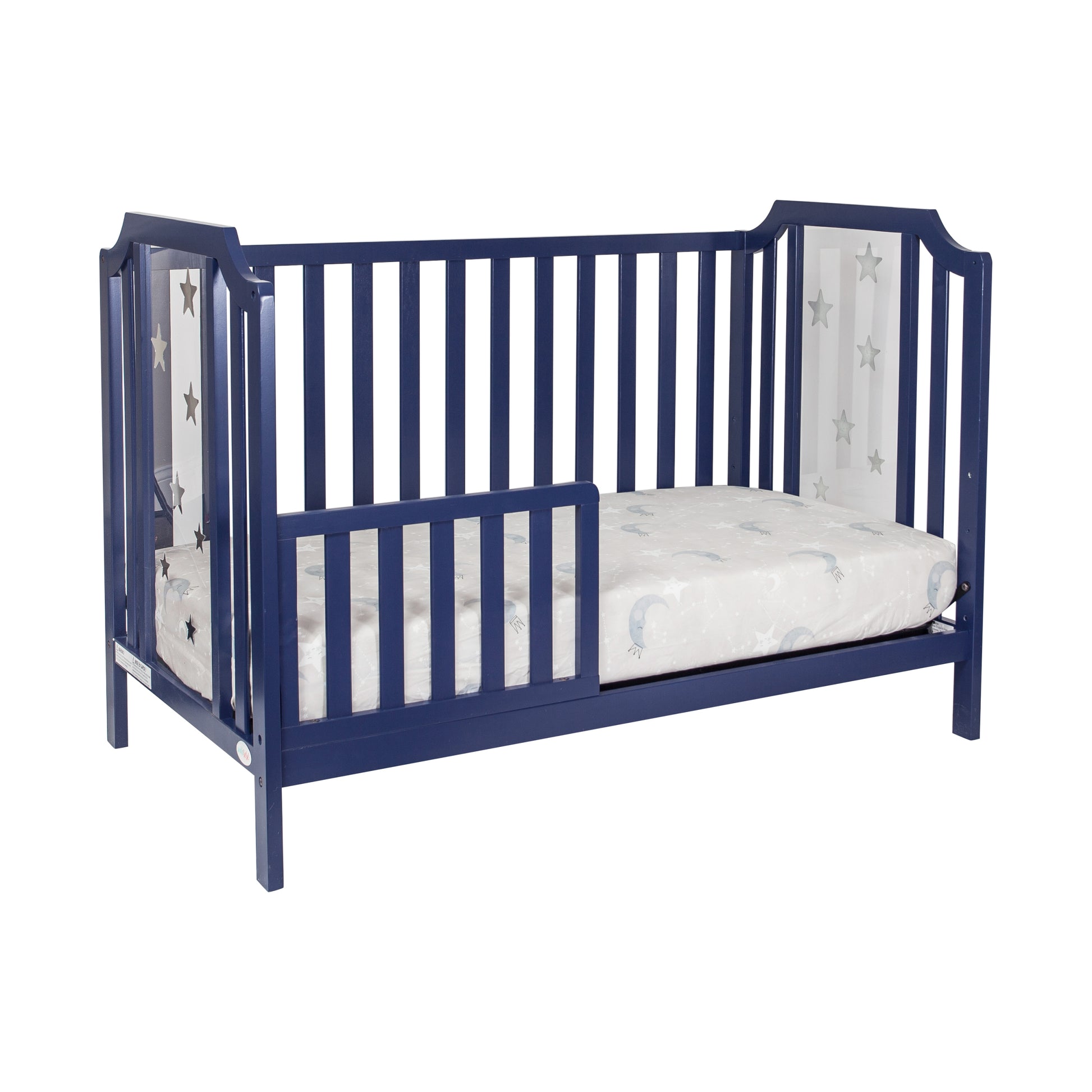 Celeste 3 In 1 Convertible Island Crib Navy Blue Navy Blue Solid Wood