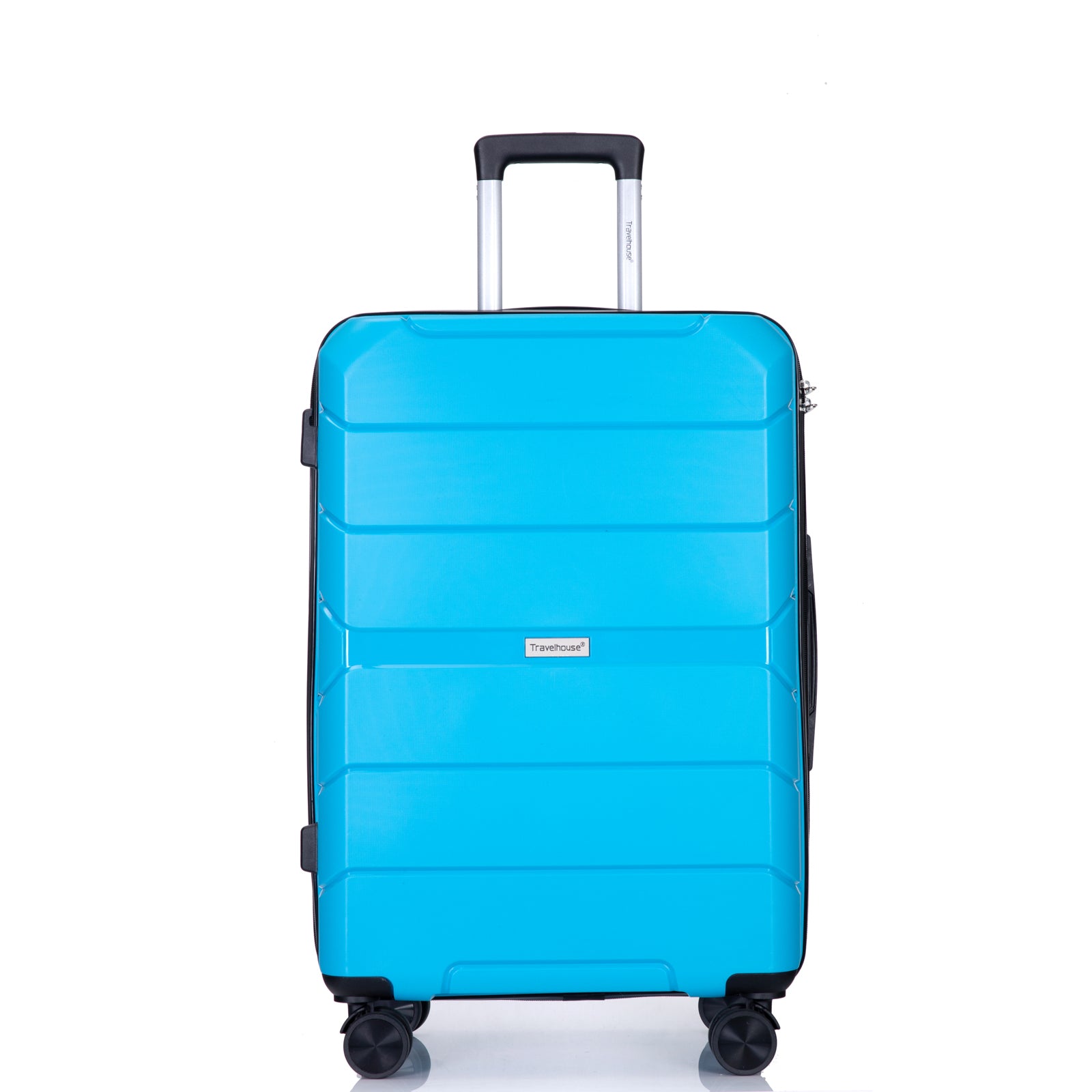 Hardshell Suitcase Spinner Wheels Pp Luggage Sets Lightweight Suitcase With Tsa Lock,3 Piece Set 20 24 28 ,Light Blue Light Blue Polypropylene