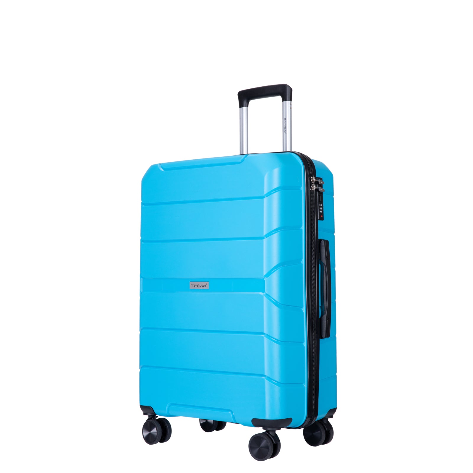 Hardshell Suitcase Spinner Wheels Pp Luggage Sets Lightweight Suitcase With Tsa Lock,3 Piece Set 20 24 28 ,Light Blue Light Blue Polypropylene