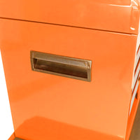 Detachable 5 Drawer Tool Chest With Bottom Cabinet And One Adjustable Shelf Orange Orange Metal