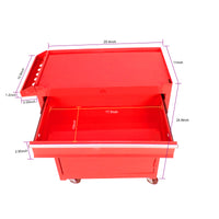 Detachable 5 Drawer Tool Chest With Bottom Cabinet And One Adjustable Shelf Red Red Metal