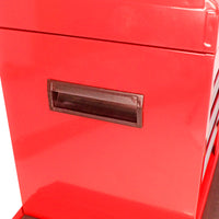 Detachable 5 Drawer Tool Chest With Bottom Cabinet And One Adjustable Shelf Red Red Metal